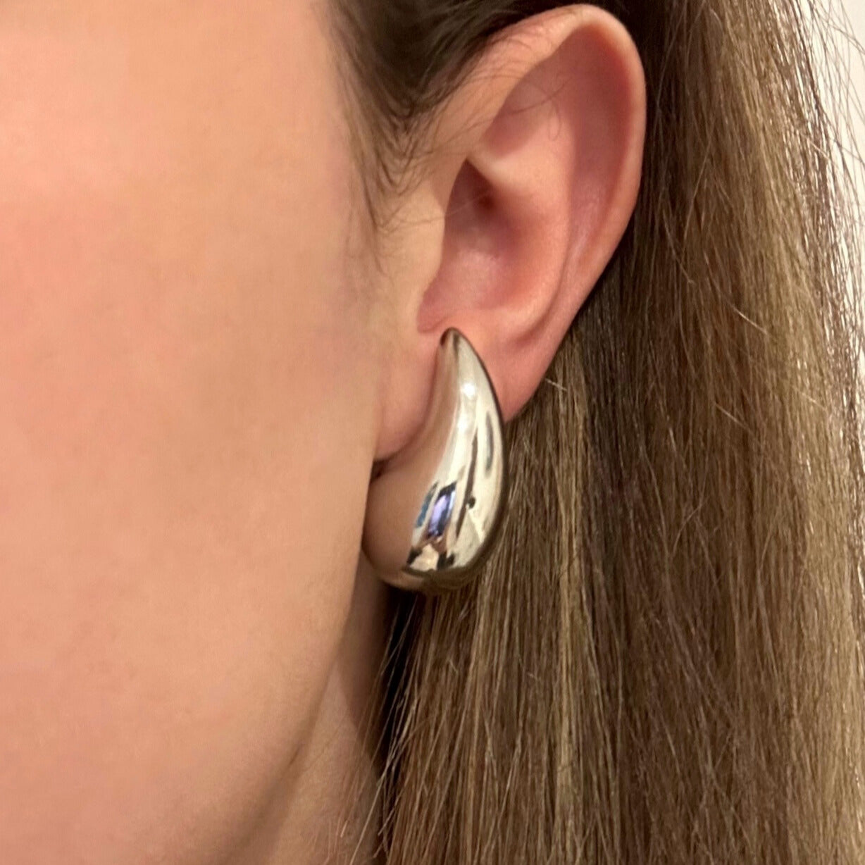 Stainless steel drop earrings