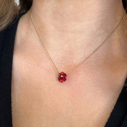 Collier fleur en Crystal