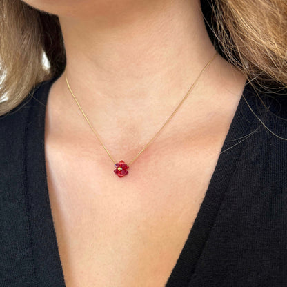 Collier fleur en Crystal